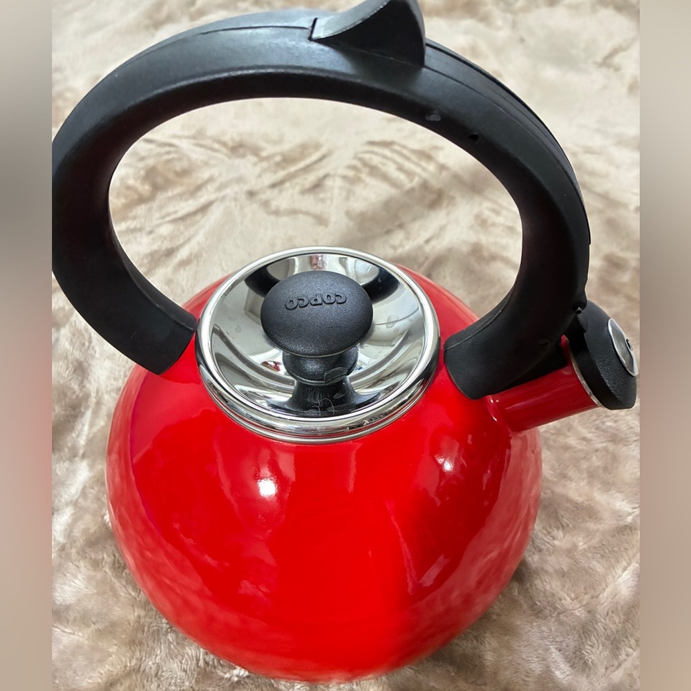 Copco Red Whistling Tea Kettle - Picture 5 of 5